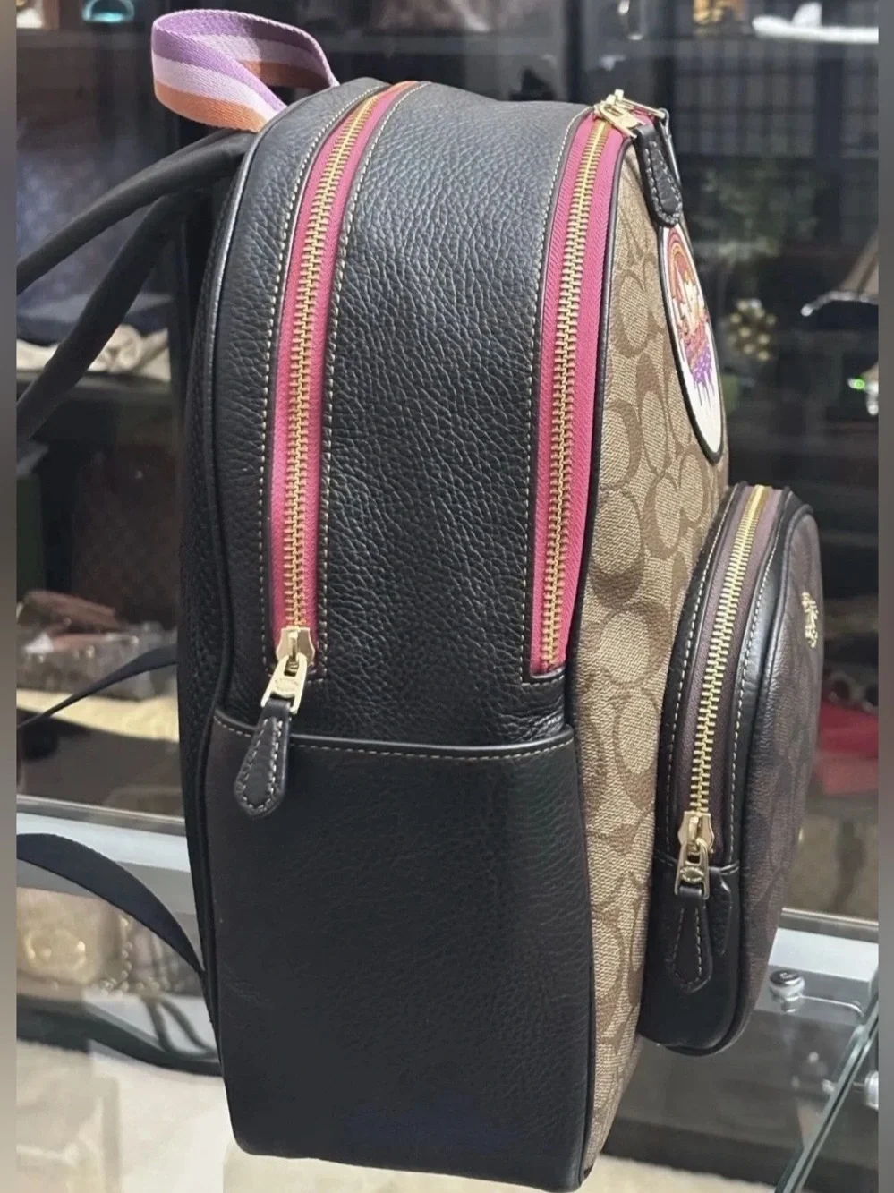 Coach Signature Back Pack with NewYork City Patch.